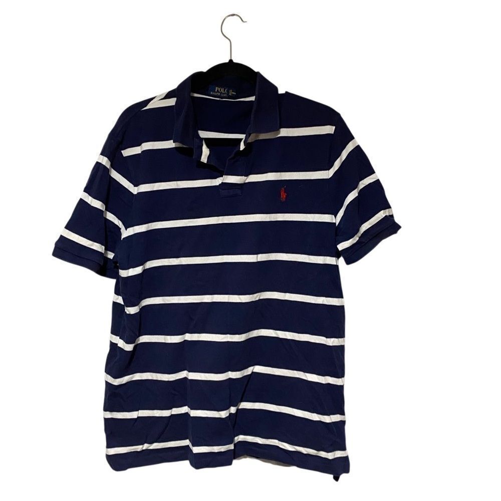 Polo Ralph Lauren men’s blue and white striped polo large